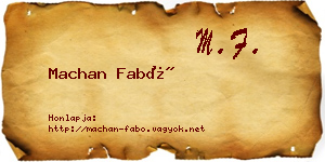 Machan Fabó névjegykártya
